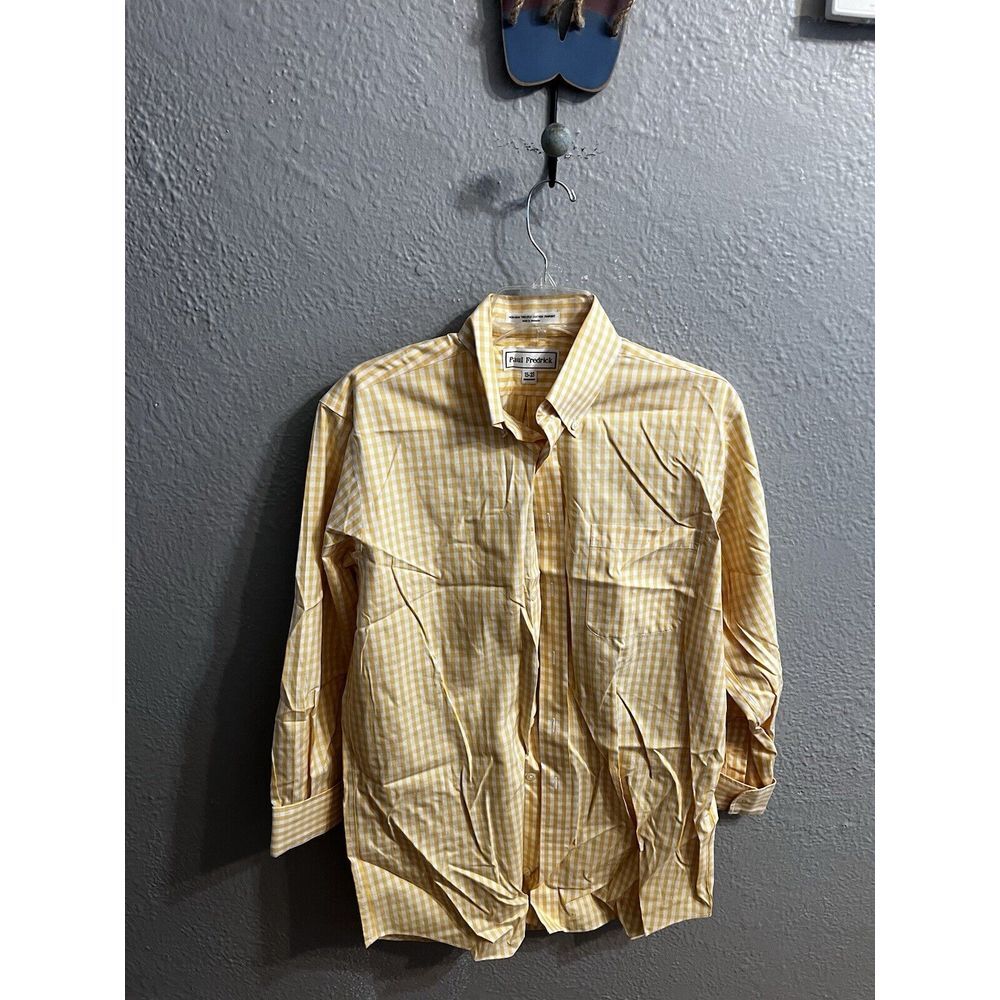 Paul Fredrick Shirt Mens 15-33 Non Iron 2-Ply Button Long Sleeve‎ Plaid